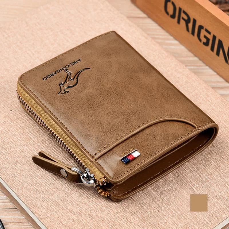 Billetera Para Hombre con Cremallera de Cuero PU (PROTECCIÓN RFID)