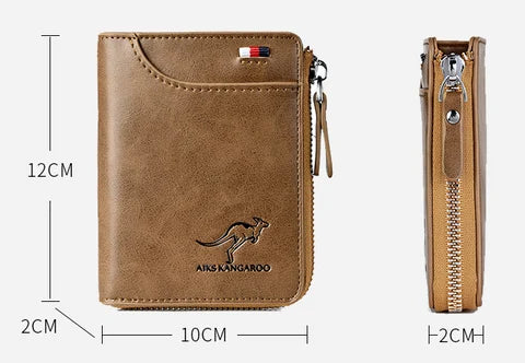 Billetera Para Hombre con Cremallera de Cuero PU (PROTECCIÓN RFID)
