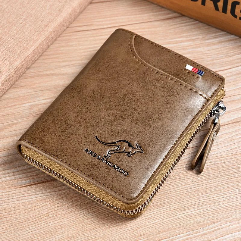 Billetera Para Hombre con Cremallera de Cuero PU (PROTECCIÓN RFID)