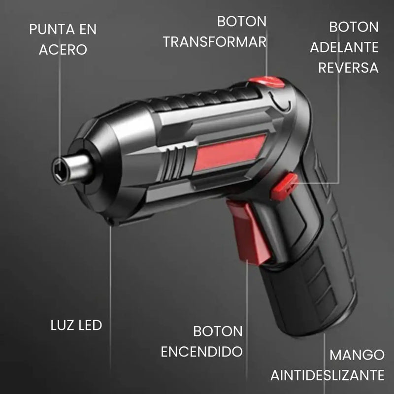 Kit Destornillador Electrico Inalambrico  PRO TOOL maletin con 45 accesorios