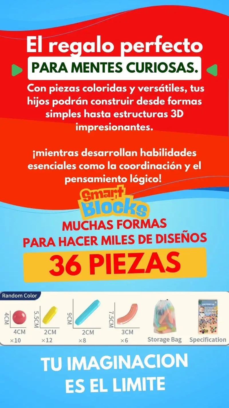 Fichas Magneticas  Smart Blocks 36 Piezas