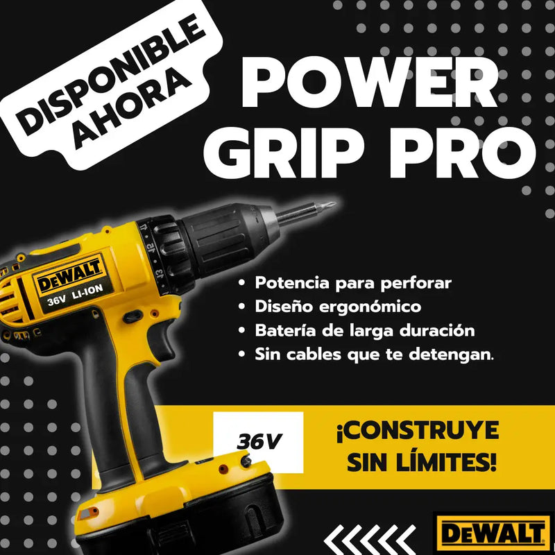 Taladro Inalámbrico DeWalt 36V + 2 Potentes Baterías.