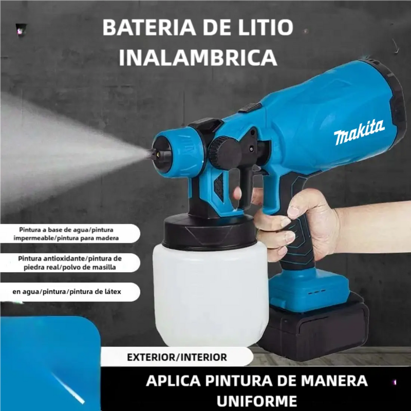 Pistola Pulverizadora de Pintura Inalámbrica Eléctrica de 800ML, 20% de Descuento.
